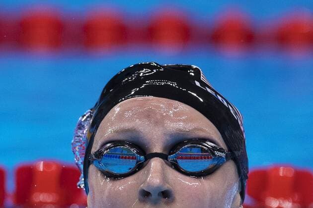 160812 USA s Katie Ledecky after winning and setting new world record 800 meter Freestyle 12 august 2016 Olympische Sommerspie Rio de Janeiro.  Copyright: JOELxMARKLUND BB160812JM049