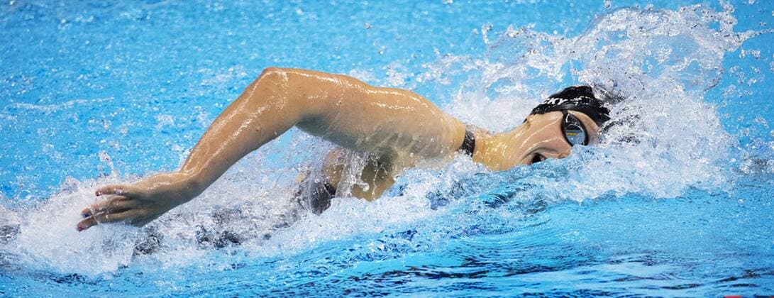 August 12, 2016 - Rio De Janeiro, BRA - Katie Ledecky on her way to a gold-medal finish in the 800m Freestyle at Olympic Aquatics Park in Rio de Janeiro, Brazil, on Friday, Aug. 12, 2016. Summer Olympics, swimming - ZUMAm67_