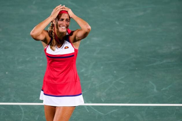 Olympiasiegerin Monica Puig (PUR) jubelt im Tennisfinale bei den olympischen Sommerspiele 2016 am 13.08.2016 ueber ihren Sieg, Rio de Janeiro Copyright: xSchueler Eibner-Pressefotox EP_JSE