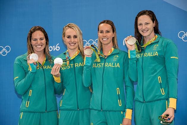 PARIS 2024, OLYMPIC LEGENDS: Emma McKeon Team AUS SEEBOHM Emily MCKEOWN Taylor MCKEON Emma CAMPBELL Cate 4x100 medley relay AUS Rio de Janeiro XXXI Olympic Games Olympische Spiele Olympia OS Olympic Aquatics Stadium swimming finals 13 08 2016 GiorgioxScala