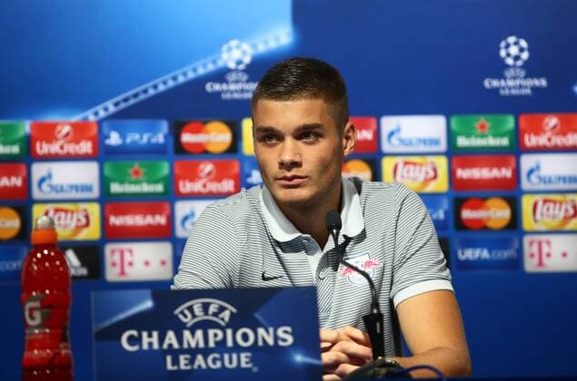 SOCCER - UEFA CL quali, Zagreb vs RBS ZAGREB,CROATIA,15.AUG.16 - SOCCER - UEFA Champions League, qualification, GNK Dinamo Zagreb vs Red Bull Salzburg, preview, press conference PK Pressekonferenz of RBS. Image shows Duje Caleta-Car (RBS). GEPAxpictures xFelixxRoittner