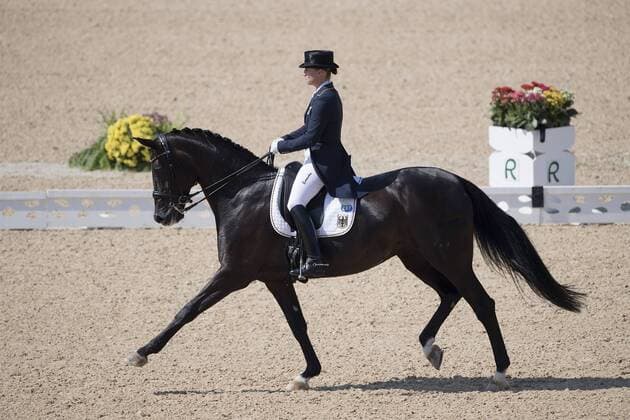 Rio 2016, Deutsche Medaillengewinner Isabell WERTH auf WEIHEGOLD OLD, Aktion, 2. Platz, Silber, Silbermedaille, Silbermedaillengewinnerin, Reiten Dressur Einzel, am 15.08.2016 Olympische Sommerspiele 2016, vom 05.08. - 21.08.2016 in Rio de Janeiro Brasilien.