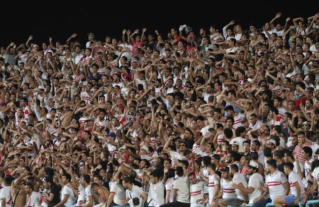 Fußball, CAF Champions League, al Zamalek SC - FC Enyimba August 15, 2016 - Cairo, Cairo, Egypt - Egypt?s Zamalek fans cheer during the African Champions League football match between Egypt?s Zamalek and Nigeria?s Enyimba FC at Petro stadium in Cairo on August 15, 2016 Middle East News - August 15, 2016 - ZUMAap3_
