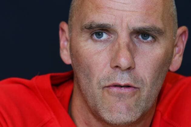 Davis Cup captain Johan Van Herck pictured during a press conference PK Pressekonferenz ahead of the Davis Cup World Group play-off between Belgium and Brazil, Tuesday 16 August 2016, in Oostende. This Davis Cup game will be played from 16 to 18 September 2016 in Oostende Sleuyter Arena BRUNOxFAHY  x04912370x