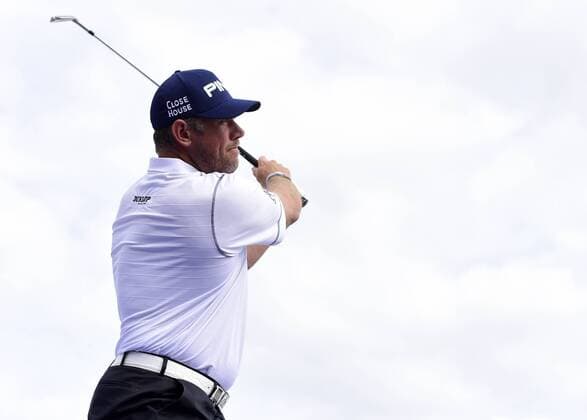 Golf player Lee Westwood plays his ball during the exhibition in Prague, Czech Republic, August 16, 2016, prior to the D+D REAL Czech Masters tournament at the Albatross Golf Resort from August 18-21. (CTKxPhoto RomanxVondrous) CTKPhotoP201608160901301  vnd 2