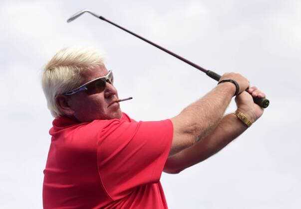 Golf player John Daly plays his ball during the exhibition in Prague, Czech Republic, August 16, 2016, prior to the D+D REAL Czech Masters tournament at the Albatross Golf Resort from August 18-21. (CTKxPhoto RomanxVondrous) CTKPhotoP201608160901401  vnd 3