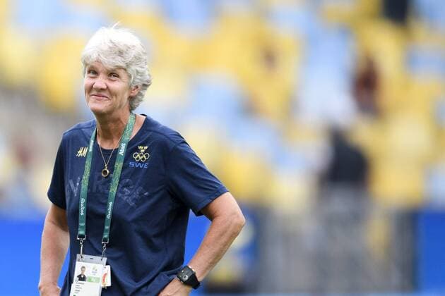 160816 (SWE) Pia Sundhage - Halbfinale - Brasilien - Schweden - 16 august 2016 under OS i Rio de Janeiro.  Copyright: CARLxSANDIN BB160816CS070