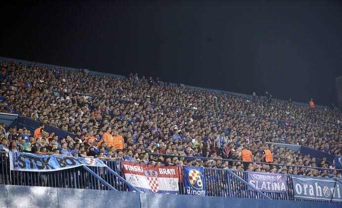 Champions League play off - GNK Dinamo vs FC Red Bull Salzburg 16.08.2016., Zagreb, Croatia - First leg of UEFA Champions League play off at Maksimir stadium between GNK Dinamo and FC Red Bull Salzburg. Fans.  SanjinxStrukic PIXSELL