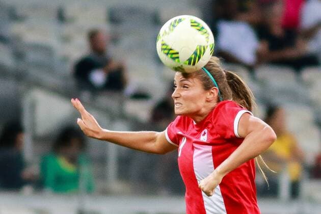Rio 2016, Fußball, Damen, Deutschland - Kanada Olympics 2016 Football BH BELO HORIZONTE, MG - 16.08.2016: OLYMPICS 2016 FOOTBALL BH - Shelina Zadorsky, Canada, during the match between Canada (CAN) vs Germany (GER), the semi-finals of the Olympic Football Female, the Olympics 2016 held in Mineirao Stadium in the host city Belo Horizonte, MG. (Photo: Dudu Macedo Fotoarena) x1185751x  DuduxMacedo