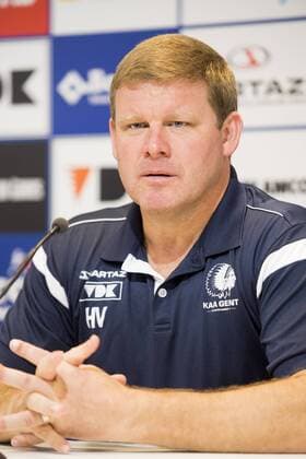 Gent s head coach Hein Vanhaezebrouck pictured during a press conference PK Pressekonferenz of Belgian first league soccer team KAA Gent, Wednesday 17 August 2016, in Gent. Tomorrow Gent is playing the first leg of the playoff round in the Europa League competition against Macedonia s Shkendija. JASPERxJACOBS  x04912859x