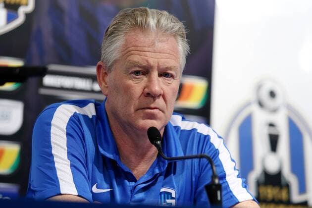 UEFA Europa League play-off - NK Lomotiva - KRC Genk - KRC Genk press conference PK Pressekonferenz 17.08.2016., Zagreb, Croatia - KRC Genk head coach Peter Maes at a press conference ahead of UEFA Europa League play-off first leg against NK Lokomotiva at stadium Maksimir.  DaliborxUrukalovic PIXSELL