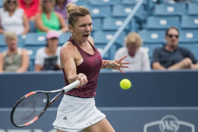 August 17, 2016 - Mason, Ohio, USA - Simona Halep (ROU) hits a forehand shot in Wednesday s match that was resumed from Tuesday s rain delay of the Western and Southern Open at at the Lindner Family Tennis Center , Mason, Oh. Tennis 2016 - Western And Southern Open - Day 5 - ZUMAs304