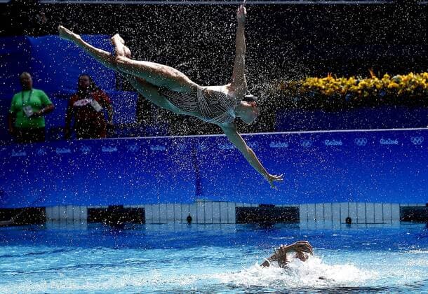 Olympics 2016 synchronized swimming Synchronschwimmen RIO DE JANEIRO, RJ - 18.08.2016: OLYMPICS 2016 SYNCHRONIZED SWIMMING - The team of Russia with Vlada CHIGIREVA, Svetlana Kolesnichenko, Svetlana Romashina, Marilia SHUROCHKINA, Natalia Ishchenko, Aleksandra PATSKEVICH, Alla Shishkina, and Gelena PROKOFYEVA during the presentation of Synchronized Swimming Rio 2016 Olympics held in the Maria Lenk Aquatic Center. NOT AVAILABLE FOR LICENSING IN CHINA (Photo: Rodolfo Buhrer La Imagem Fotoarena) x1188049x  RodolfoxBuhrer