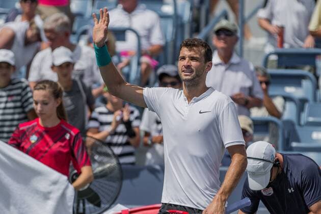 August 18, 2016 - Mason, Ohio, USA - Grigor Dimitrov (BUL) waves to the crowd after winning Thursday s quarterfinal round of the Western and Southern Open at at the Lindner Family Tennis Center, Mason, Oh. Tennis 2016 - Western And Southern Open - Day 6 - ZUMAs304
