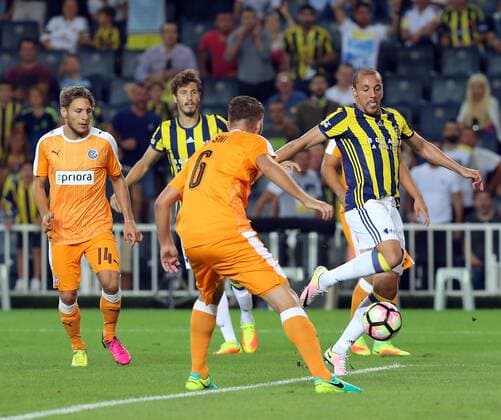 UEFA Europa league Playoff first leg match between Fenerbahce and Grasshoppers at Ulker Stadium in Istanbul on August 18 , 2016. Pictured: Aatif Chaheshouhe of Fenerbahce . Not available for publication in Turkey. 