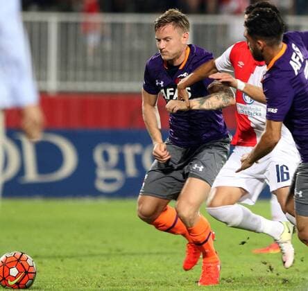 18.08.2016 Novi Sad(Serbia) FK Vojvodina-AZ Alkmaar Europa League play off men s football Mattias Johansson(L) AZ Alkmaar :Str 