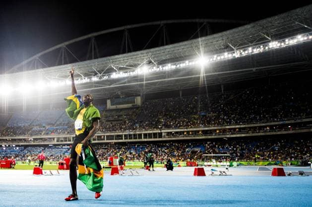 Rio 2016, Rückblick auf olympische Momente Bilder des Tages SPORT Rio 2016, Leichtathletik, Usain Bolt gewinnt Gold über 200m 160818 Jamaicas Usain Bolt 200m 18 august 2016 Rio de Janeiro.  Copyright: PETTERxARVIDSON BB160818PA109