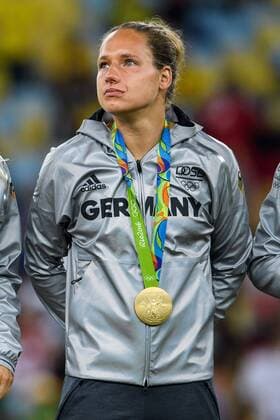 Rio 2016, Fußball, Damen, Deutschland ist Olympiasieger Babett Peter (GER 14) im Finale bei den olympischen Sommerspiele 2016 am 19.08.2016, Rio de Janeiro Copyright: xSchülerx xEibner-Pressefotox EP_jse