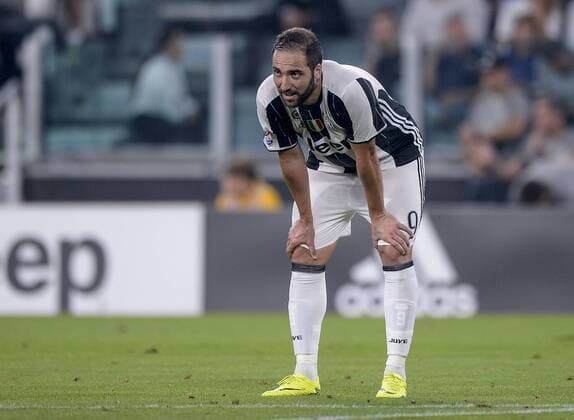 Italy: Juventus FC - ACF Fiorentina - Serie A Gonzalo Higuain looks on during the Serie A football match between Juventus FC and ACF Fiorentina. Juventus FC wins 2-1 over ACF Fiorentina.  NicolòxCampox xPacificxPress
