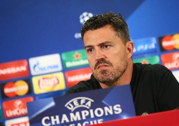 SOCCER - UEFA CL quali, RBS vs Zagreb SALZBURG,AUSTRIA,23.AUG.16 - SOCCER - UEFA Champions League, Play-off qualification, Red Bull Salzburg vs GNK Dinamo Zagreb, preview, press conference PK Pressekonferenz of RBS. Image shows head coach Oscar Garcia (RBS). GEPAxpictures xFelixxRoittner