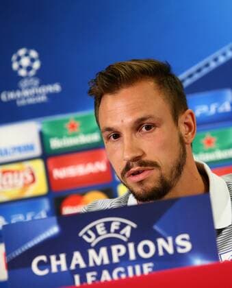 SOCCER - UEFA CL quali, RBS vs Zagreb SALZBURG,AUSTRIA,23.AUG.16 - SOCCER - UEFA Champions League, Play-off qualification, Red Bull Salzburg vs GNK Dinamo Zagreb, preview, press conference PK Pressekonferenz of RBS. Image shows Andreas Ulmer (RBS). GEPAxpictures xFelixxRoittner