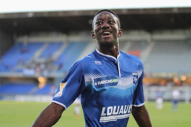 (Auxerre) Joie Brahim Konate FOOTBALL : Auxerre vs Strasbourg - 2e tour Coupe Ligue - 23 08 2016 StephanieGrossetete Panoramic 