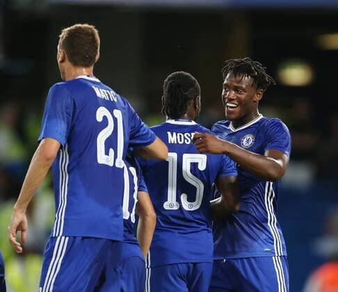 Chelsea s Michy Batshuayi celebrates scoring his sides opening goal during the EFL Cup match at the Stamford Bridge Stadium, London. Picture date August 23rd, 2016 Pic David Klein Sportimage EDITORIAL USE ONLY. No use with unauthorised audio, video, data, fixture lists, club league logos or live services. Online in-match use limited to 120 images, no video emulation. No use in betting, games or single club league player publications.