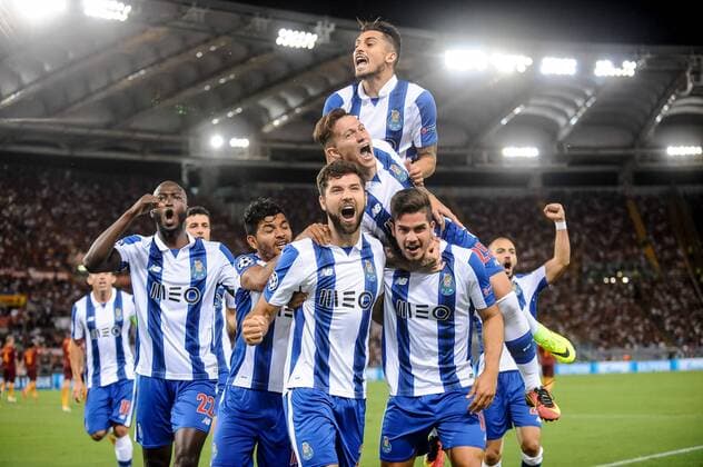 August 23, 2016 - Rome, Italy - Felipe of Porto celebrates scoring his side first goal during the UEFA Champions League playoff match between AS Roma and FC Porto, at Olympic Stadium in Rome on August 23, 2016. AS Roma v Porto - UEFA Champions League  - ZUMAn230