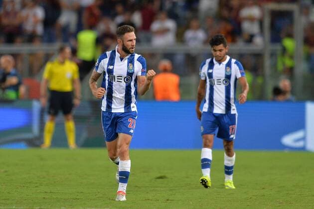 Miguel Layun Porto. Goal celebration. Qualifikation Champions League, AS Roma - Porto Foto AntoniettaxBaldassarre Insidefoto AntoxBaldassarre