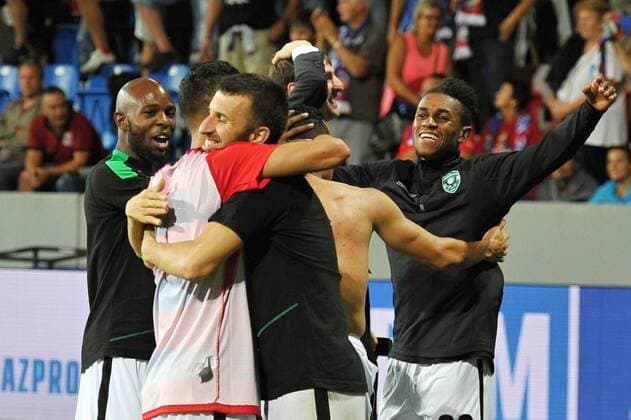 Players of Ludogorets Razgrad pictured after the 4th qualifying round of football Champions League return match FC Viktoria Pilsen vs PFC Ludogorets Razgrad in Pilsen, Czech Republic, August 23, 2016. (CTKxPhoto PavelxNemecek) CTKPhotoP201608240190101  nmc1
