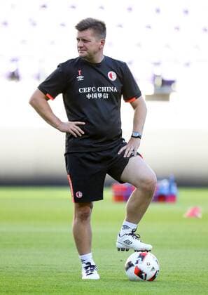 Slavia s head coach Dusan Uhrin pictured during a training of Czech first league club Slavia Praha, Wednesday 24 August 2016, in Anderlecht. Tomorrow Anderlecht is playing the return leg of the playoff round in the Europa League competition against Czech Slavia Prague. First leg ended on 0-3 in Czech Republic. VIRGINIExLEFOUR  x04918029x
