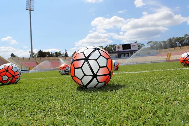Fußball, Hybridrasen im Nationalstadion von Malta National Stadium, Ta Qali, Malta 24 08 2016 The new National Stadium SISGrass Hybrid pitch was officially presented during ahandover press conference PK Pressekonferenz event at the National Stadium itself in Ta Qali, Malta. SISGrass - the patented hybrid pitch system was implanted at the National Stadium in Ta Qali, Malta. The new playing surface will be officially inaugurated in Malta s forthcoming FIFA World Cup WM Weltmeisterschaft Fussball 2018 Group F qualification match against Scotland on September 4th at the same stadium. SISGrass Hybrid Pitch at the National Stadium in Malta MLT_SISGRASS