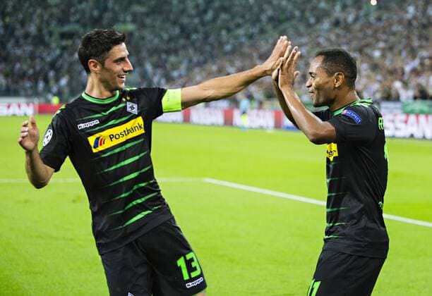 Mönchengladbach, 24.08.2016, Borussia Park Torjubel: Lars Stindl (BMG), Raffael (BMG) VfL Borussia Mönchengladbach - Young Boys Bern mm