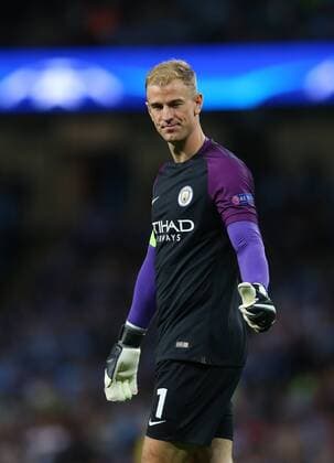 Joe Hart of Manchester City gets emotional and thanks the fans as they chant his name during the Champions League Play Off 2nd Leg match at the Etihad Stadium, Manchester. Picture date: August 24th, 2016. Pic Simon Bellis Sportimage EDITORIAL USE ONLY. No use with unauthorised audio, video, data, fixture lists, club league logos or live services. Online in-match use limited to 120 images, no video emulation. No use in betting, games or single club league player publications.