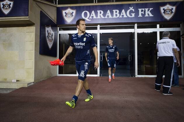 160824 IFK Göteborgs Tobias Hysen under en träning inför kvalet till Europa League den 24 augusti 2016 i Baku  Copyright: JOHANNAxLUNDBERG BB160824JL067