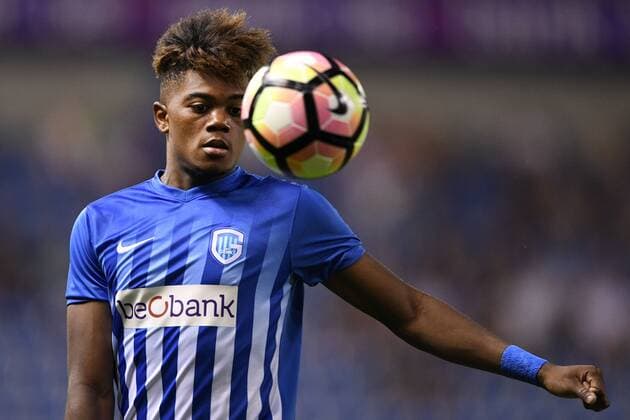 Genk s Leon Bailey pictured in action during a match between Belgian first league team KRC Genk and Croatian Lokomotiva Zagreb, the return leg of the playoff round in the Europa League competition, in Genk, Thursday 25 August 2016. First leg ended on 2-2 draw result in Croatia. YORICKxJANSENS  x04918809x