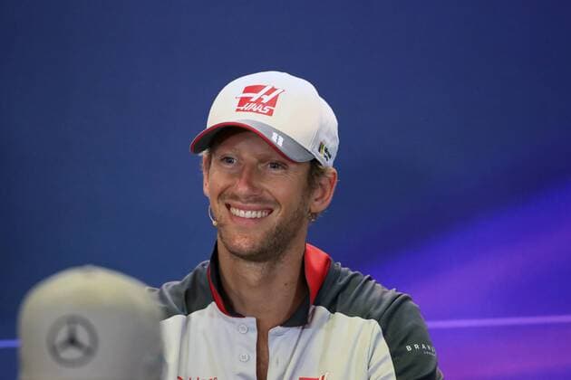 25.08.2016. Spa-Francorchamps, Belgium. Formula 1 Grand Prix of Belgiu, Driver arrival and press conference PK Pressekonferenz Haas F1 Team - Romain Grosjean xLeannexBoonx  ActionPlus11780084