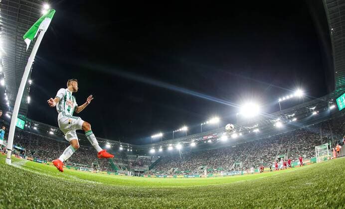 SOCCER - UEFA EL quali, Rapid vs Trencin VIENNA,AUSTRIA,25.AUG.16 - SOCCER - UEFA Europa League, Play-off qualification, SK Rapid Wien vs FK AS Trencin. Image shows an overview with Arnor Ingvi Traustason (Rapid). Keywords: Wien Energie. GEPAxpictures xPatrickxLeuk