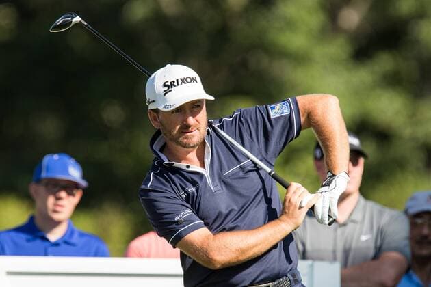 August 25, 2016: Graeme McDowell watches his tee shot at the sixth tee during the first round of play at The Barclays, on the Black course, at Bethpage State Park in Farmingdale, NY. (Photo by David Hahn Icon Sportswire) GOLF: AUG 25 PGA Golf Herren - The Barclays - First Round Icon160825004 EDITORIAL USE ONLY