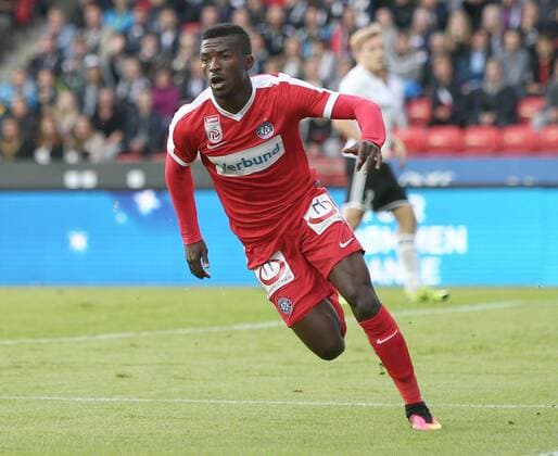 SOCCER - UEFA EL quali, Rosenborg vs A.Wien TRONDHEIM,NORWAY,25.AUG.16 - SOCCER - UEFA Europa League, Play-off qualification, BK Rosenborg Trondheim vs FK Austria Wien. Image shows the rejoicing of Olarenwaju Kayode (A.Wien). GEPAxpictures xChristianxOrt