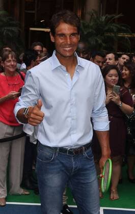 August 25, 2016 - New York, New York, U.S. - Tennis player RAFAEL NADAL attends the Virtual Tennis Tournament held at Lotte New York Palace. Tennis Players at Virtual Tennis Tournament - ZUMAk03_