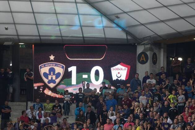 25.08.2016, Ljudski vrt, Maribor, SLO, UEFA EL, NK Maribor vs Gabala FK, im Bild Final result during the UEFA Europaleague Play off 2nd Leg Match between NK Maribor and Gabala FK at the Ljudski vrt in Maribor, Slovenia on 2016 08 25. Maribor  EP_stida  