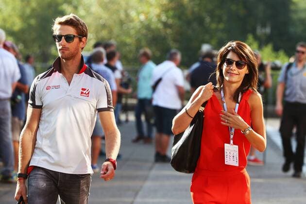 Belgian Grand Prix, Spa Francorchamps 25 - 28 August 2016 (L to R): Romain Grosjean (FRA) Haas F1 Team with his wife Marion Jolles Grosjean (FRA) TF1 TV Presenter. 27.08.2016. 