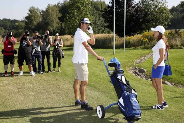 Michael Ballack mit Freundin Natacha Tannous beim 9. GRK Golf Charity Masters im Golf & Country Club Leipzig. Leipzig, 27.08.2016 Foto:xS.xGabschx xFuturexImage