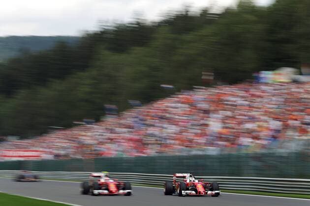 Belgian Grand Prix, Spa Francorchamps 25 - 28 August 2016 (L to R): Kimi Raikkonen (FIN) Ferrari SF16-H with team mate Sebastian Vettel (GER) Ferrari SF16-H. 28.08.2016. Race 