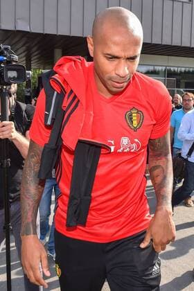 Belgium s assistant coach Thierry Henry pictured as he arrives at a training session of Belgian national soccer team Red Devils, on Monday 29 August 2016, in Brussels. The Red Devils will play a World Championships 2018 Qualification game against Cyprus on September 6th. LUCxCLAESSEN  x04921416x