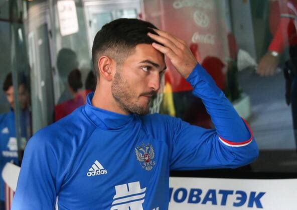 MOSCOW REGION, RUSSIA - AUGUST 29, 2016: Magomed Ozdoyev before a training session of the Russian national football team at Khimki Arena Stadium ahead of international football friendlies against Turkey and Ghana. Valery Sharifulin TASS  TS02F200