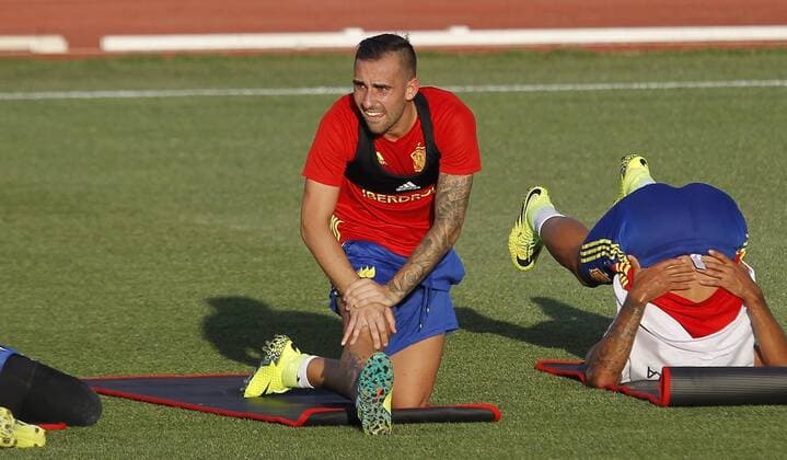 Alcacer. Spanish national team Nationalteam training session. In this picture, Alcacer. xAngelxRiverox 