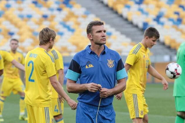 June 29, 2016 - Kiev, Ukraine - Ukrainian national soccer team s new head coach Andriy Shevchenko open training at NSC Olympiyskiy in Kyiv before the match against Iceland national team Nationalteam during World Cup 2018 qualifyier. Ukraine national football team training  - ZUMAn230