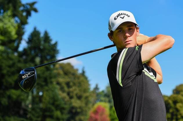 portrait of Thomas Pieters during the 2nd Thomas Pieters Belgian Tour Event. at Chateau Ravenstein in Tervuren GOLF : Thomas Pieters - Belgian Tour Event - Tervuren - 30 08 2016 Photonews Panoramic 